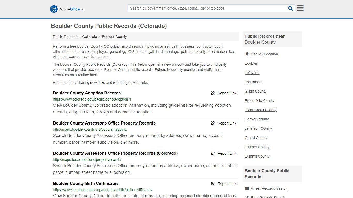 Boulder County Public Records (Colorado) - County Office